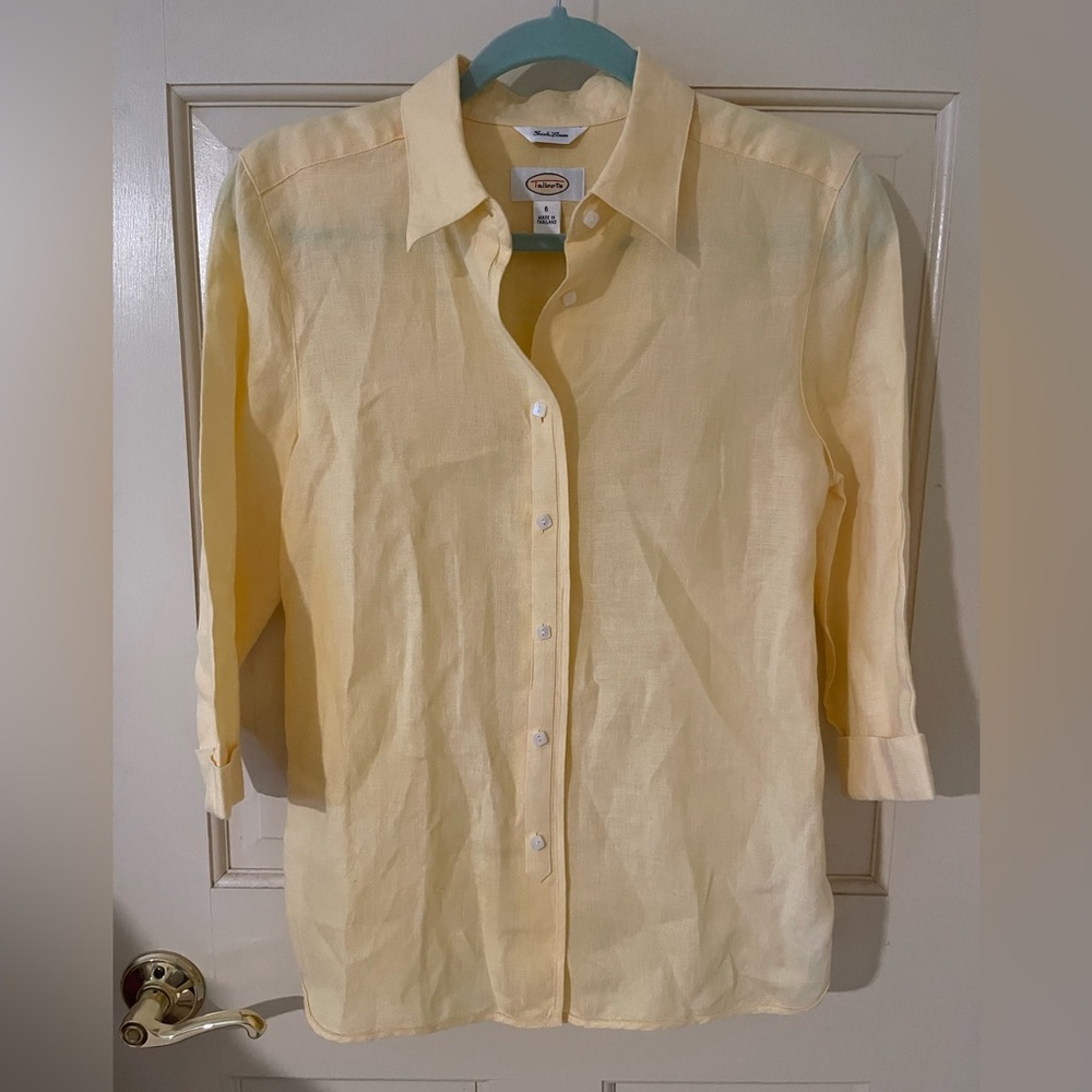 Yellow linen top